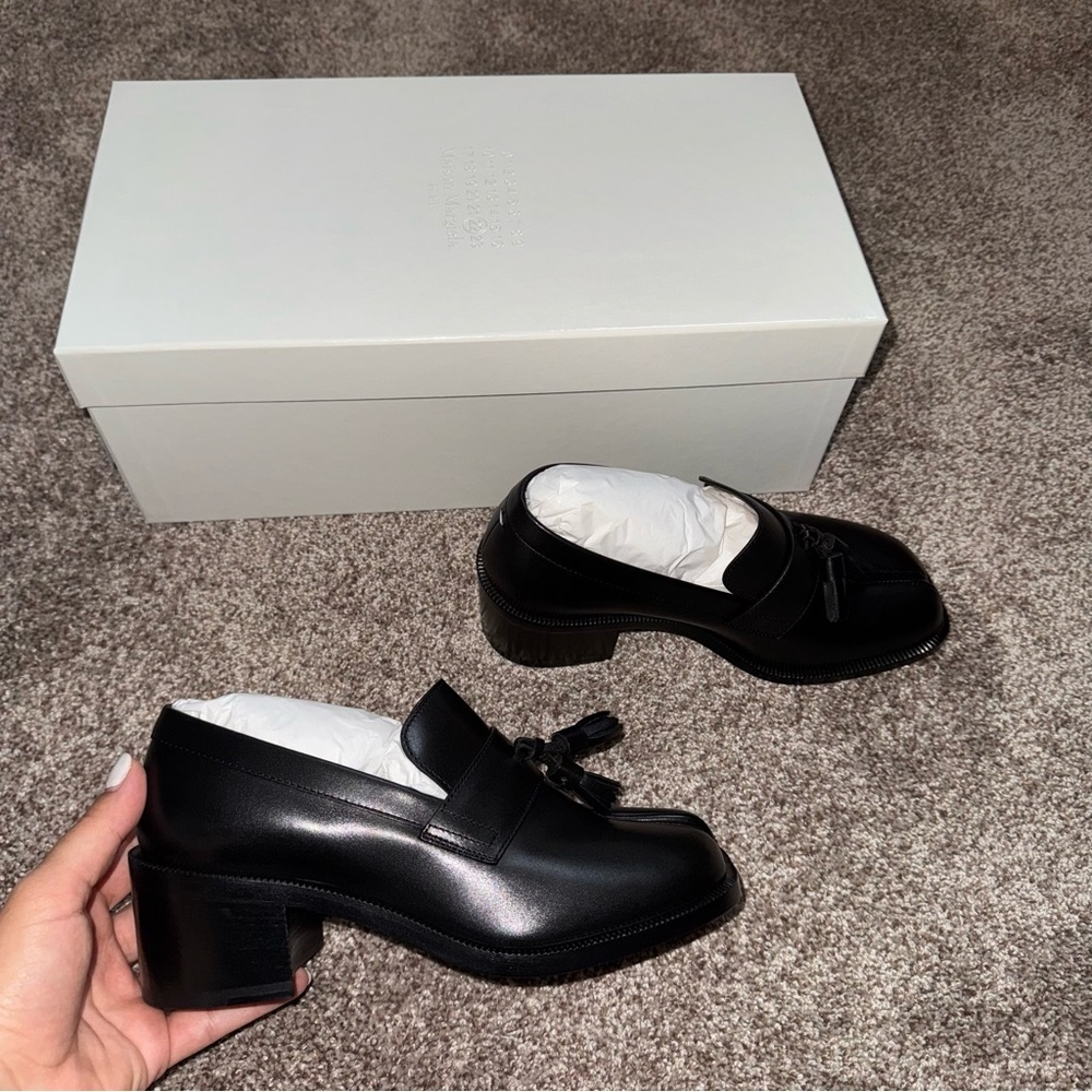 New Size 36 Maison Margiela Tabi Black Loafers - Picture 3 of 12